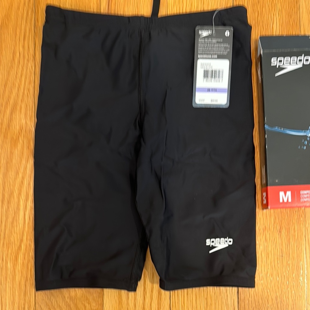 Speedo Classic Black Swim Trunks NWT 26Y